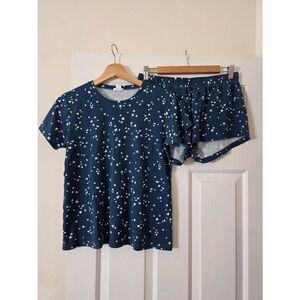 LAKE Women’s Navy Star Print Short Sleeve Pajama Set S